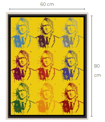 Kurt Cobain Pop Art canvastavla med ram