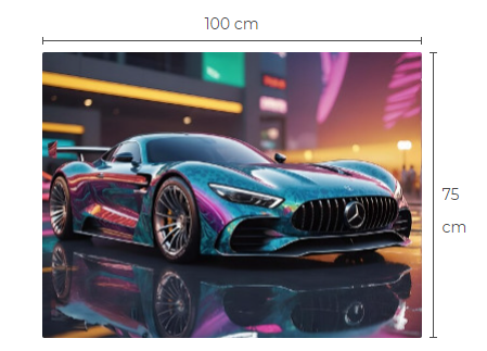 Mercedes-Benz aluminiumtavla storlek 75 cm x 100 cm