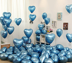 Hjärtballonger, blå, 10st.