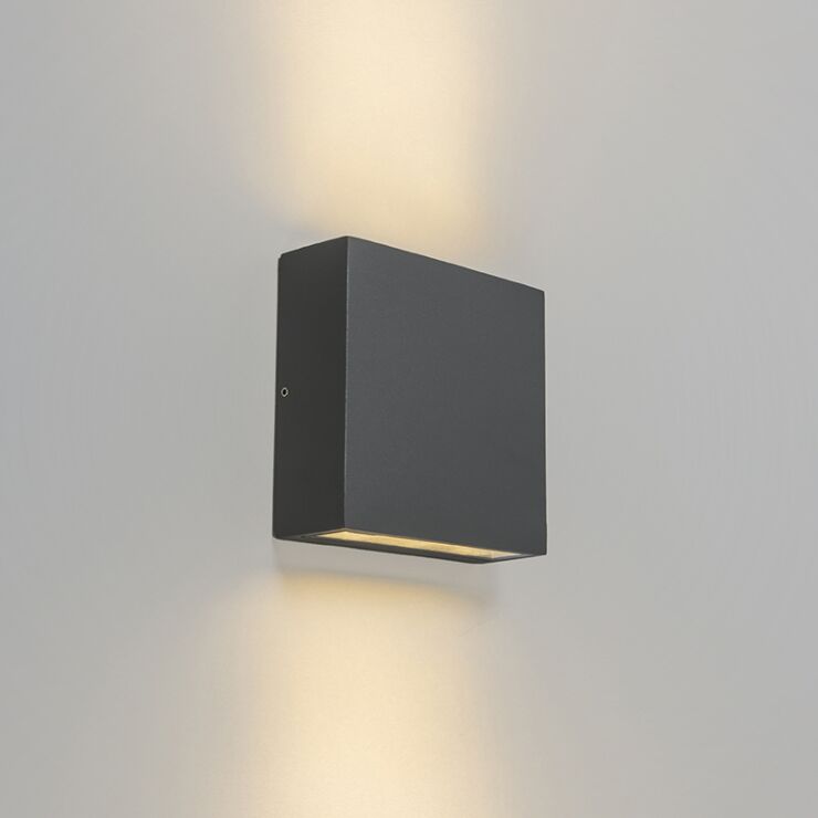 Lauko sieninis šviestuvas  dviejų krypčių tamsiai pilkas IP54 su LED