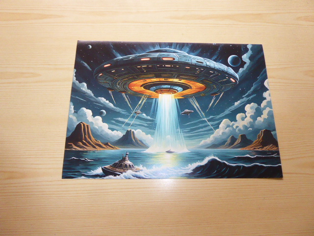 UFO konst poster storlek A4