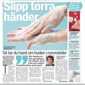 Aftonbladet om torra händer ... 18 november 2020