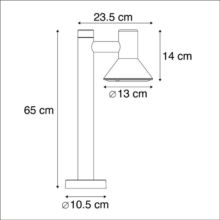 Moderni lauko lempa tamsiai pilka 65cm/GU10