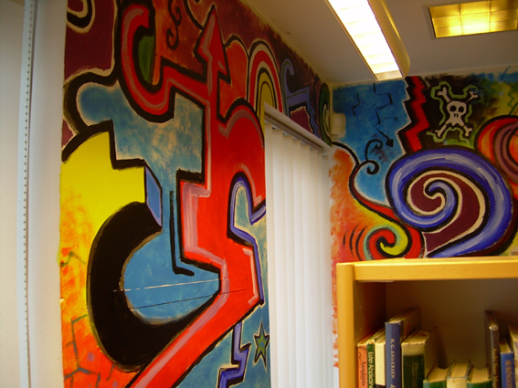 YOUTH- SEINÄMAALAUS | MURAL Kosken Tl kirjasto | library in Koski Tl  2007