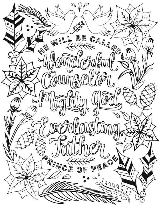 Text: He will be called; Wonderful, counselor, mighty god, everlasting father.   Prince of peace.