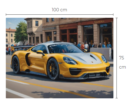 Porsche aluminiumtavla storlek 75 cm x 100 cm