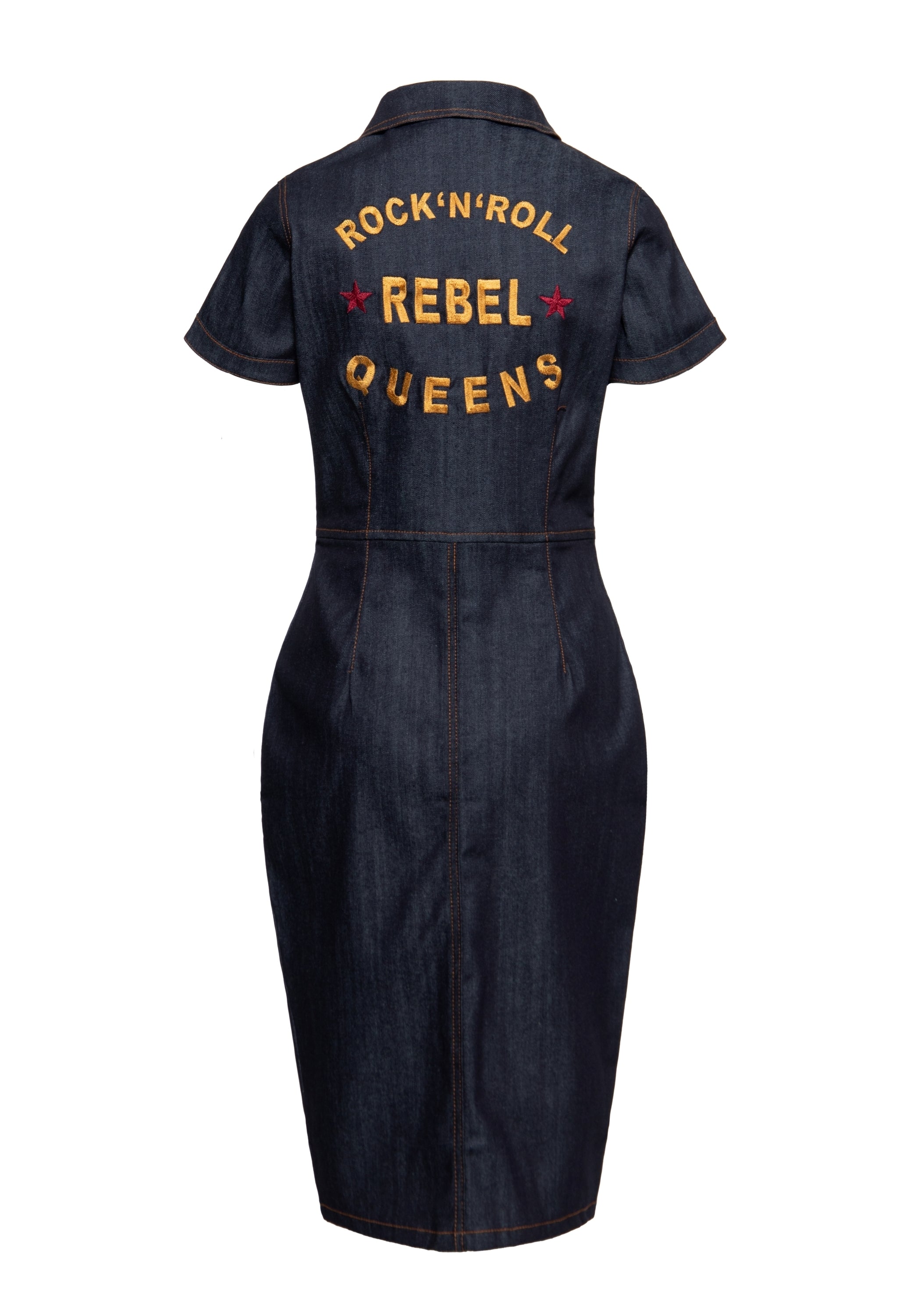 Queen Kerosin jeans pencil dress/klänning Rock`n Roll Rebel