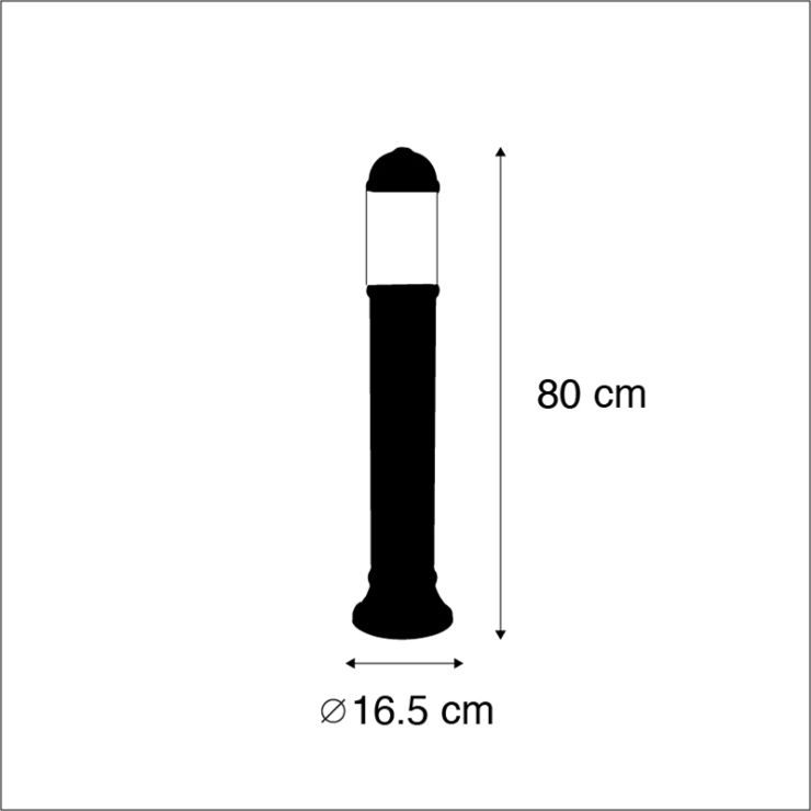 Pastatomas lauko šviestuvas juodas 80 cm IP55