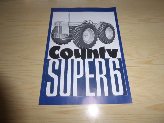 Ford County Super 6 traktor poster storlek A4