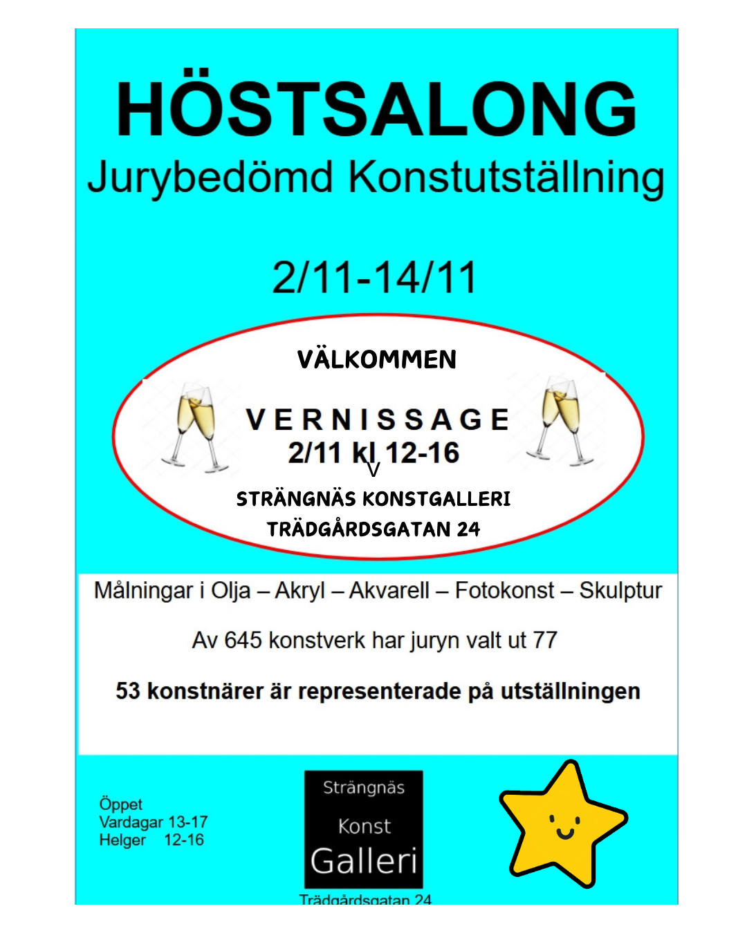 Vernissage 2/11-24 Strängnäs konstgalleri