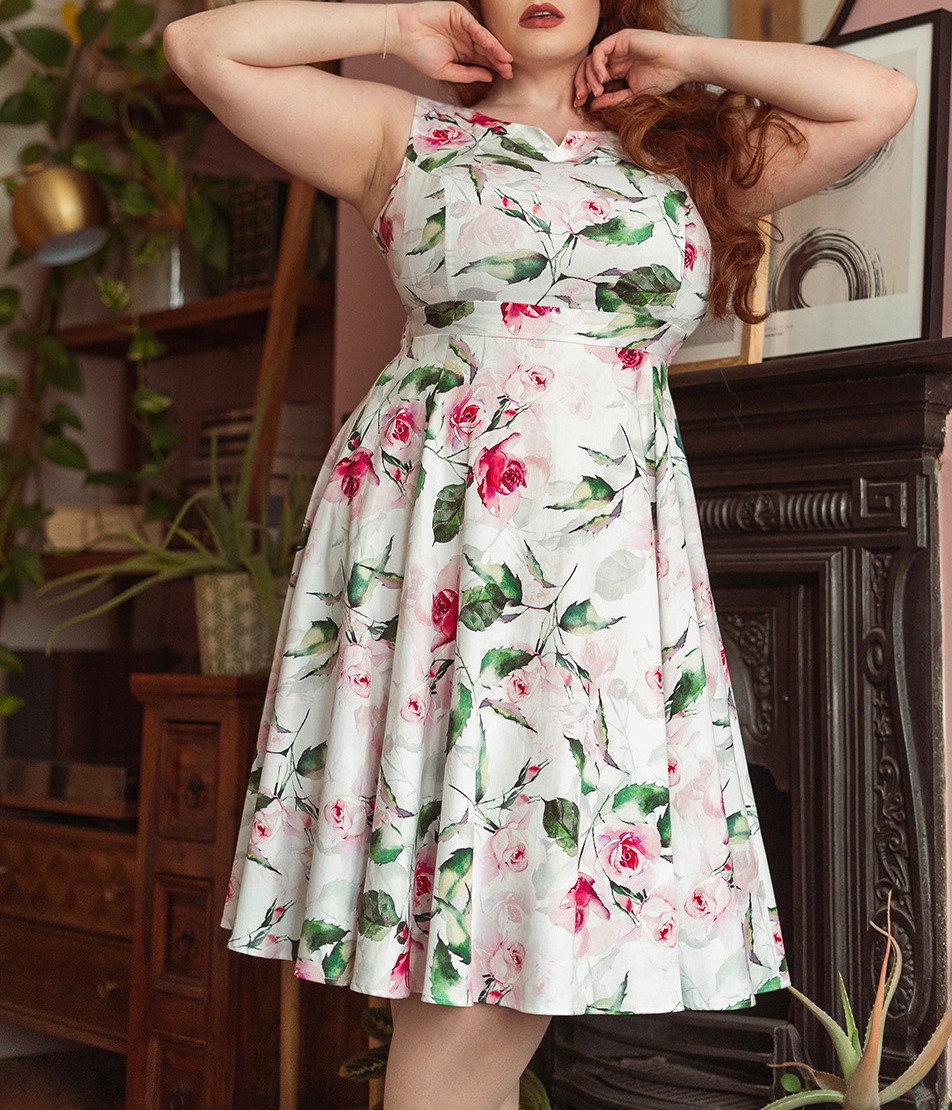 Hearts&Roses Summer Floral Swing Dress