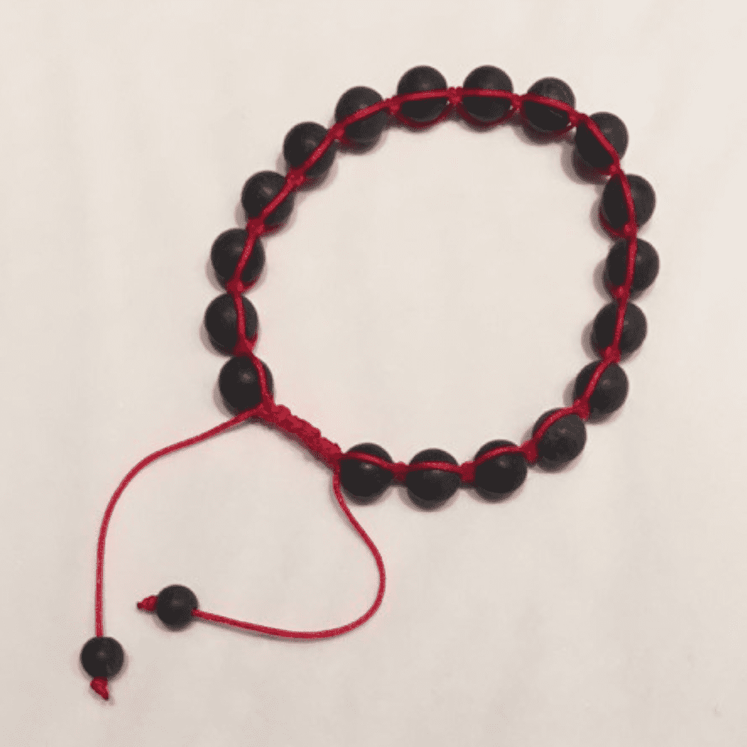 18 Bead Wrist Mala/Shamballa (18 cm) - Black Stone (SH09)