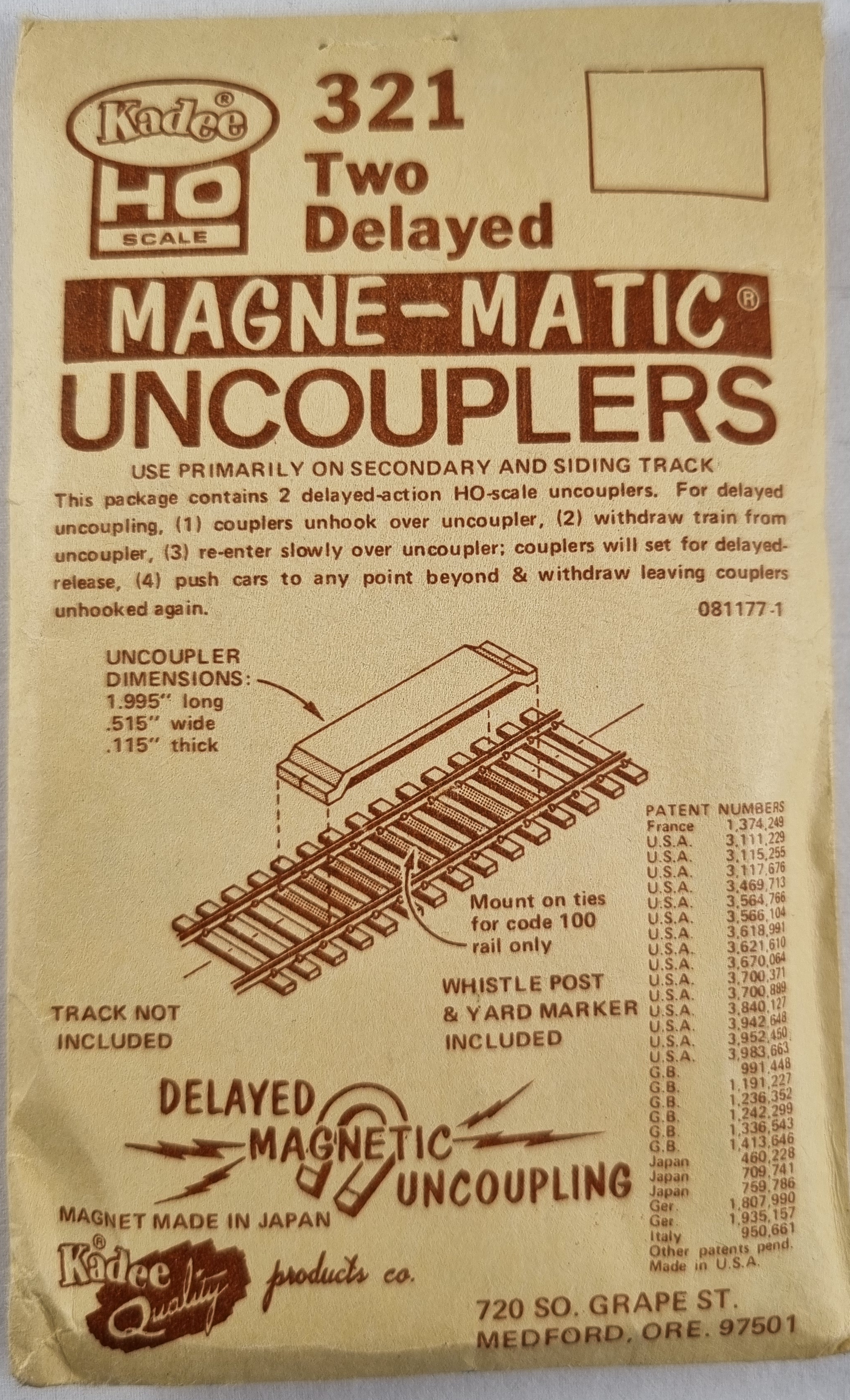 Kadee, Magnematic uncoupler 321, Skala H0, K57 H24