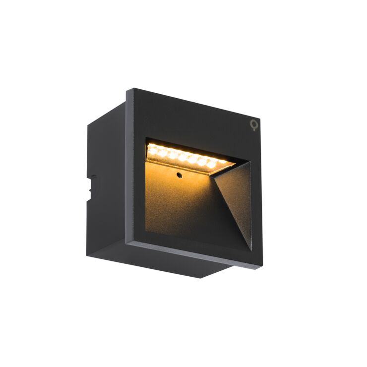 Modernus sieninis LED šviestuvas juodas 2,7W/IP44