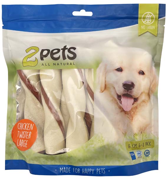 2pets Tuggtwister m kycklingfilé, Large, 500 g