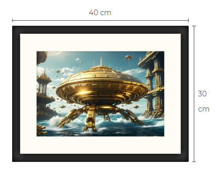 UFO i Atlantis konsttavla 1 av 3 gjorda