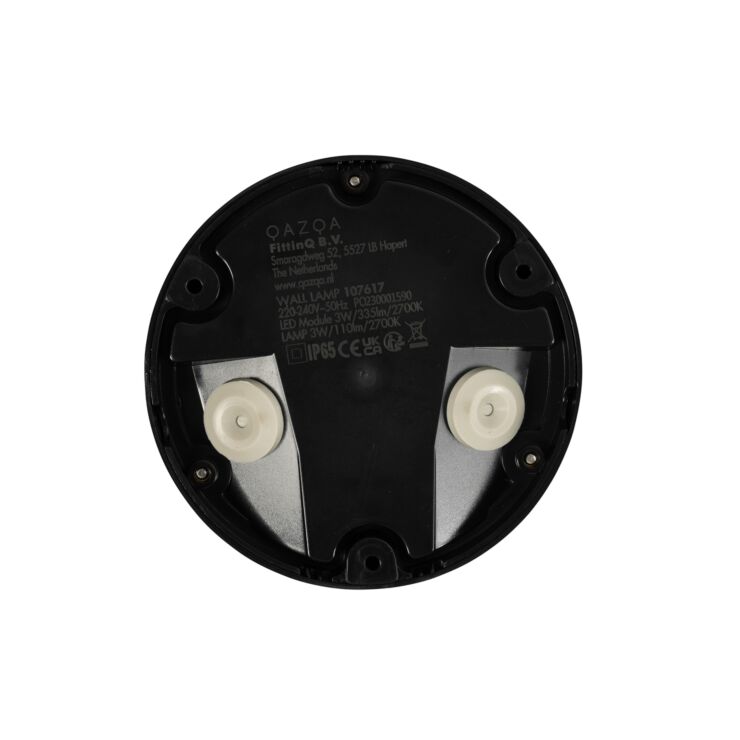 Lauko sieninis LED šviestuvas juodas apvalus IP65
