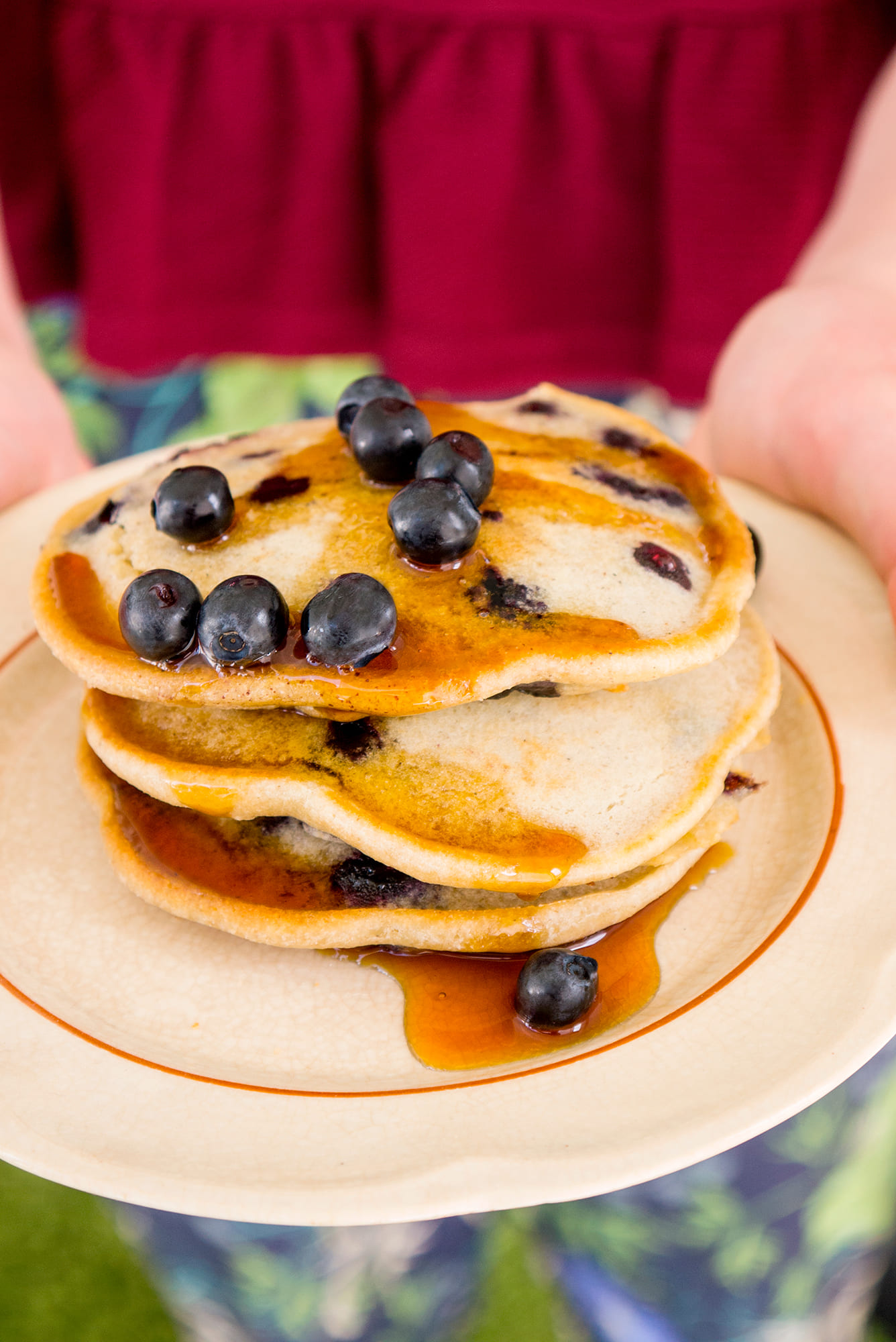 Glutenfria pancakes med blåbär