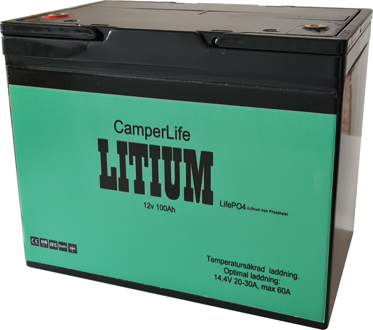 12V 100Ah, Litium Fritidsbatteri