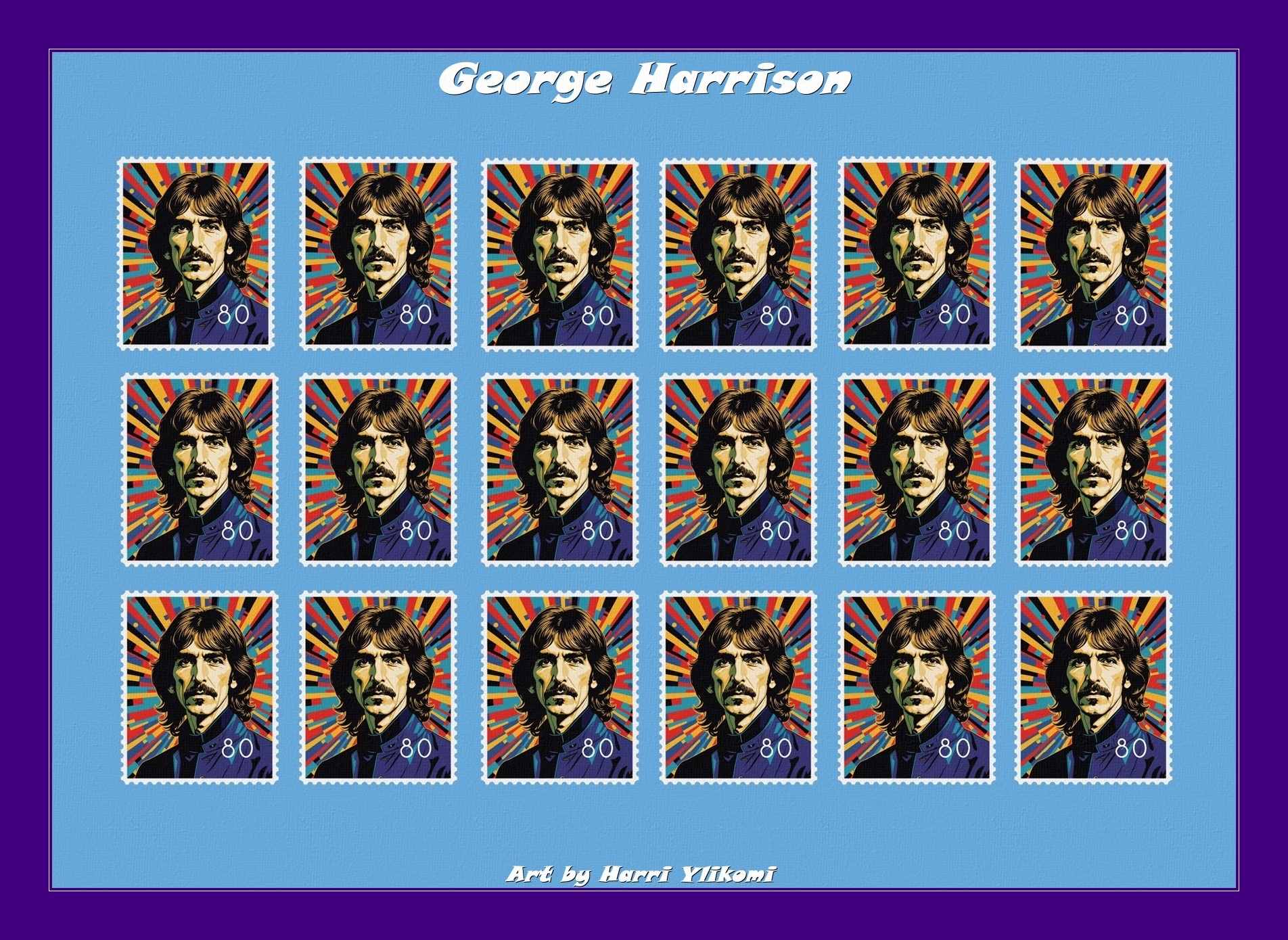 George Harrison The Beatles konst poster storlek A4