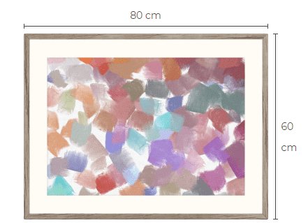 Unik abstrakt konsttavla storlek med ram 60 cm x 80 cm