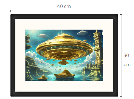 UFO i Atlantis konsttavla 1 av 3 gjorda