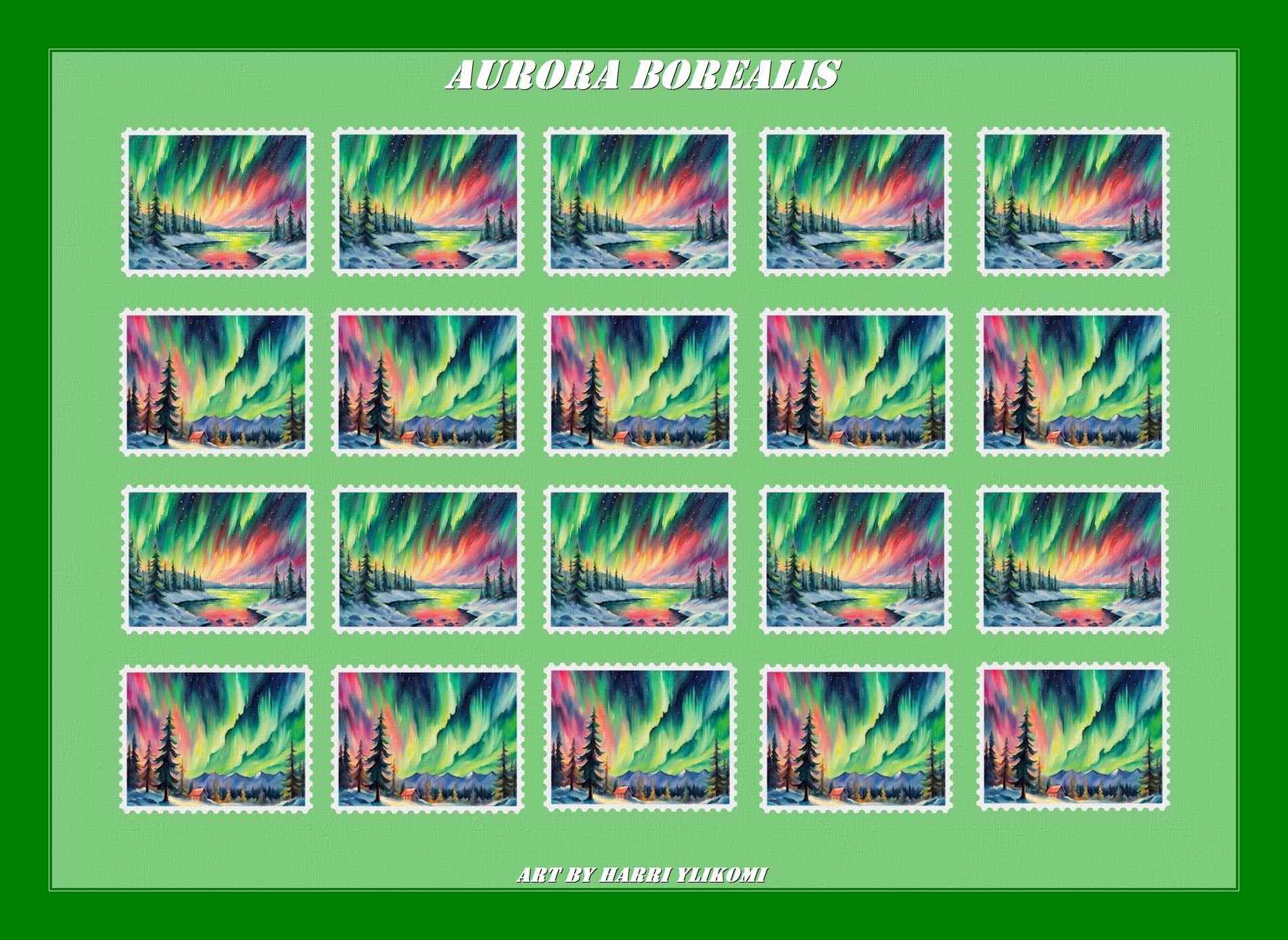 Aurora Borealis konst poster storlek A4
